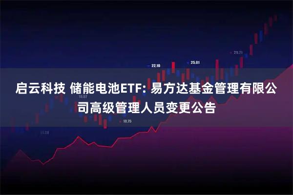 启云科技 储能电池ETF: 易方达基金管理有限公司高级管理人员变更公告