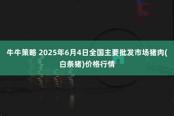 牛牛策略 2025年6月4日全国主要批发市场猪肉(白条猪)价格行情