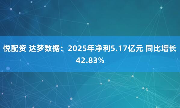 悦配资 达梦数据：2025年净利5.17亿元 同比增长42.83%